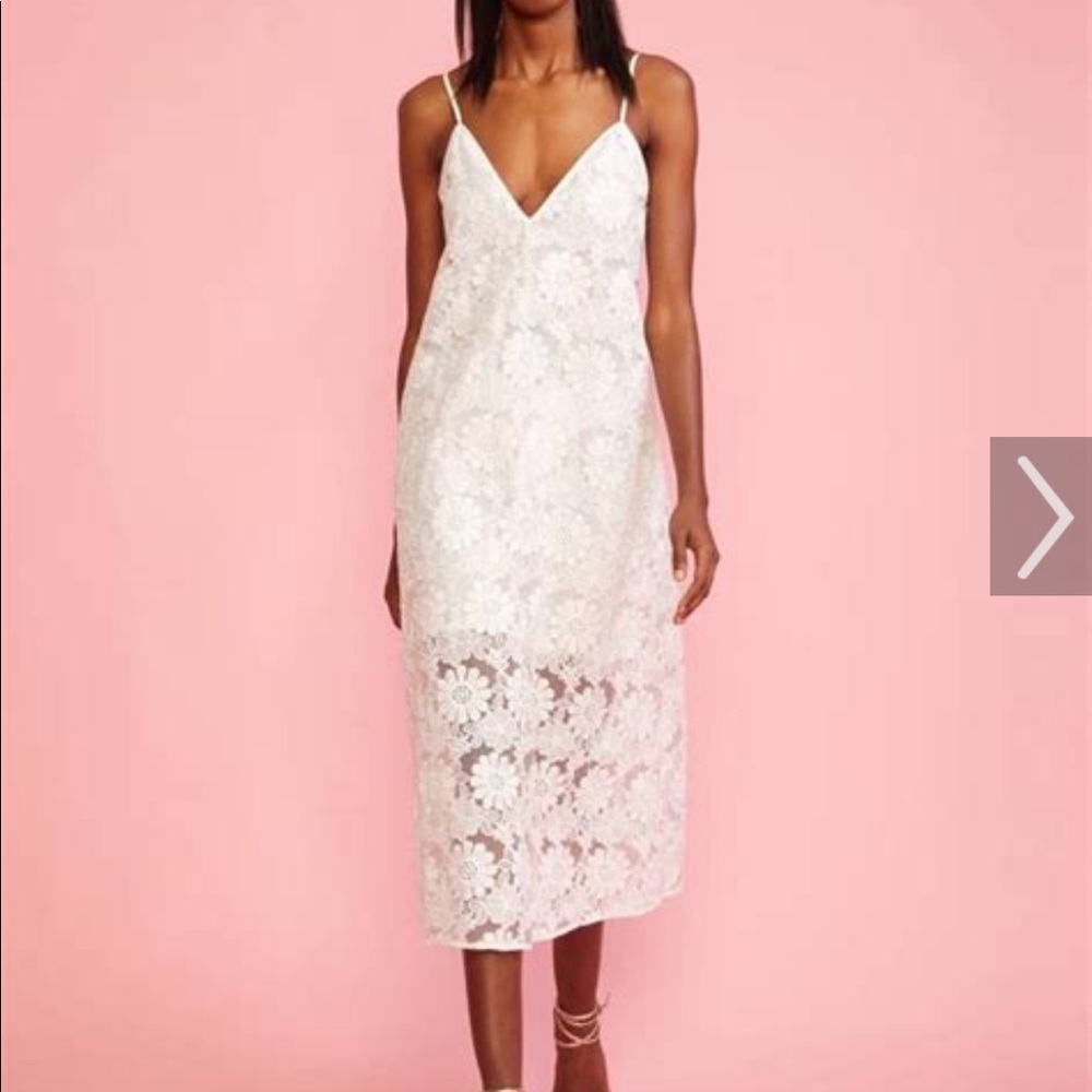 Cynthia Rowley Lace Slip Midi Dress